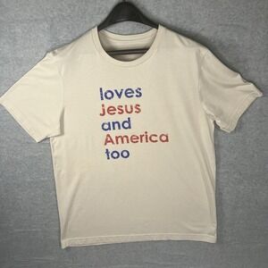 Loves Jesus and America Too Women's Tshirt Size XL S/S Tee Dean Clothing Co